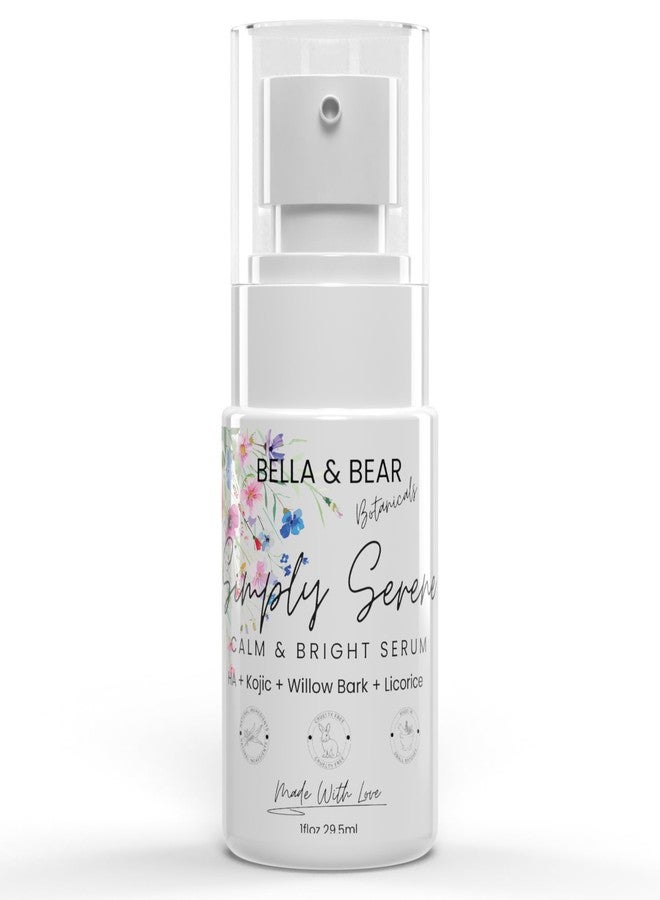 Bella and Bear Bella & Bear Simply Serene Calm & Bright Serum for Dullness, Dark Spots & Fine Lines - Visibly Brighter, Even-Toned Skin with Kojic Acid, Licorice, Glycolic Acid & Plant-Based Hyaluronic Acid - Image 1